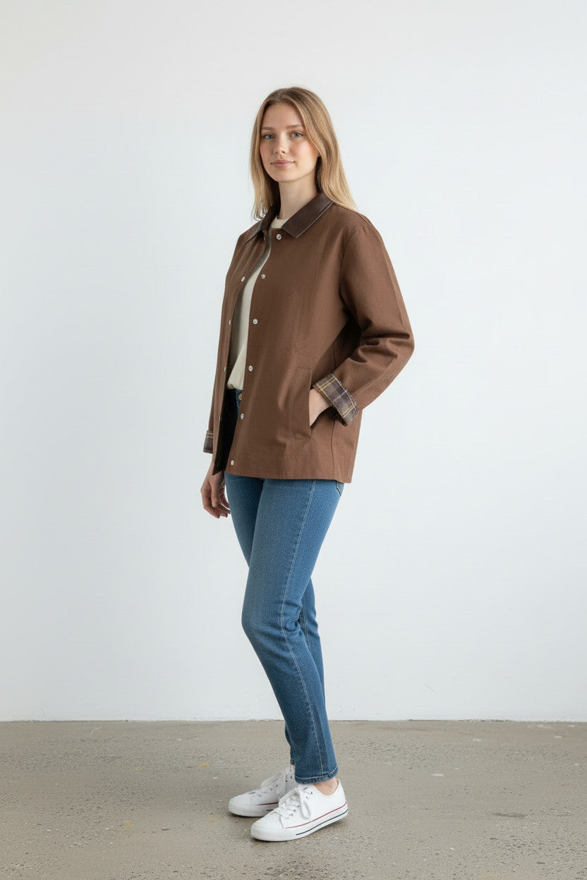 "Heritage Waxed" Deri Yaka Ceket
