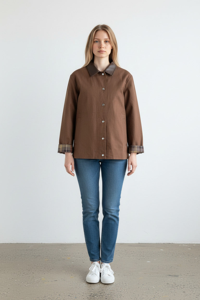 "Heritage Waxed" Deri Yaka Ceket
