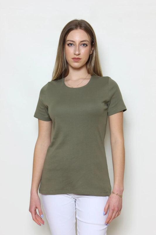 Kadın Basic T-shirt %100 Pamuk Yeşi̇l