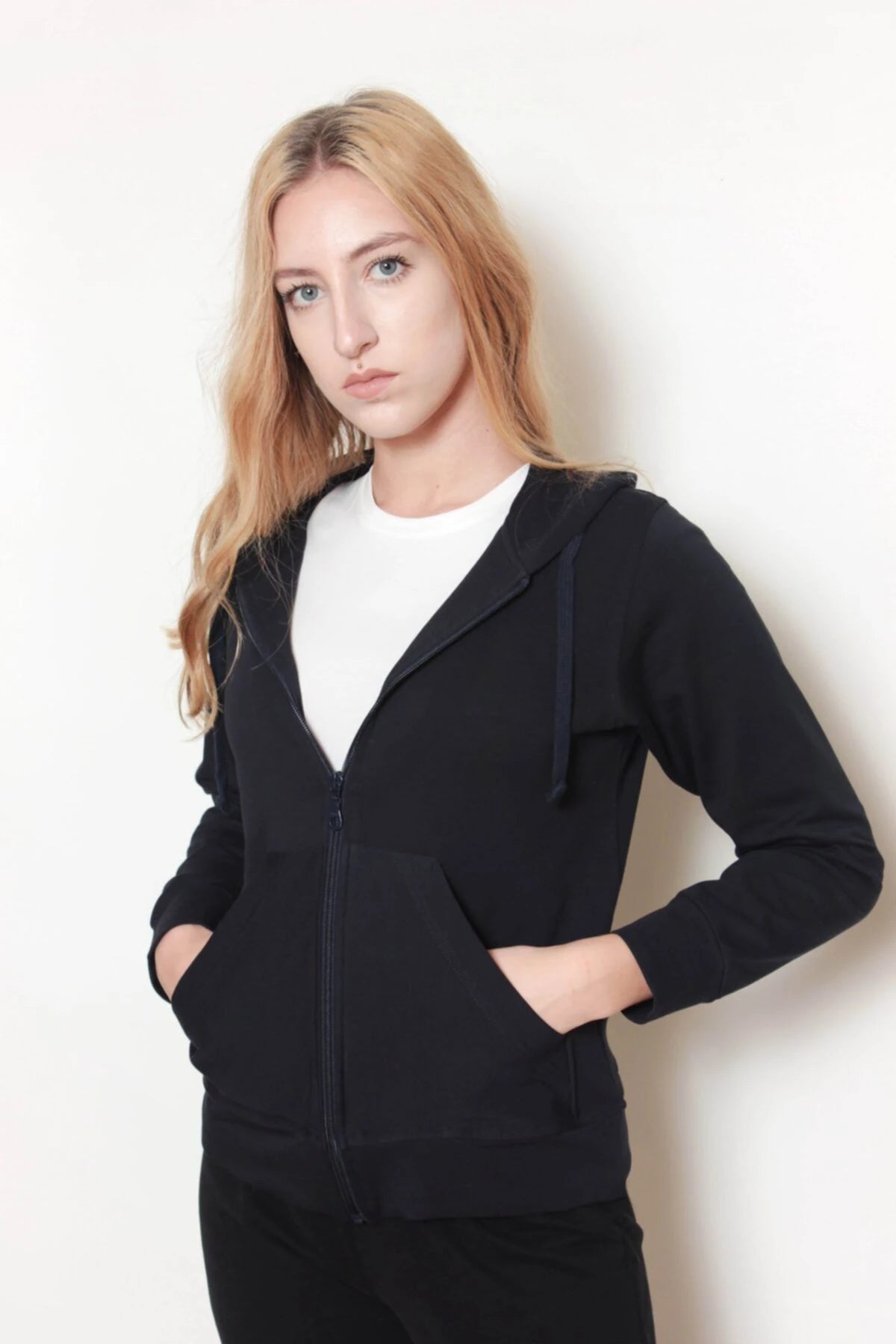 Kadın Kapüşonlu Sweatshirt Lacivert