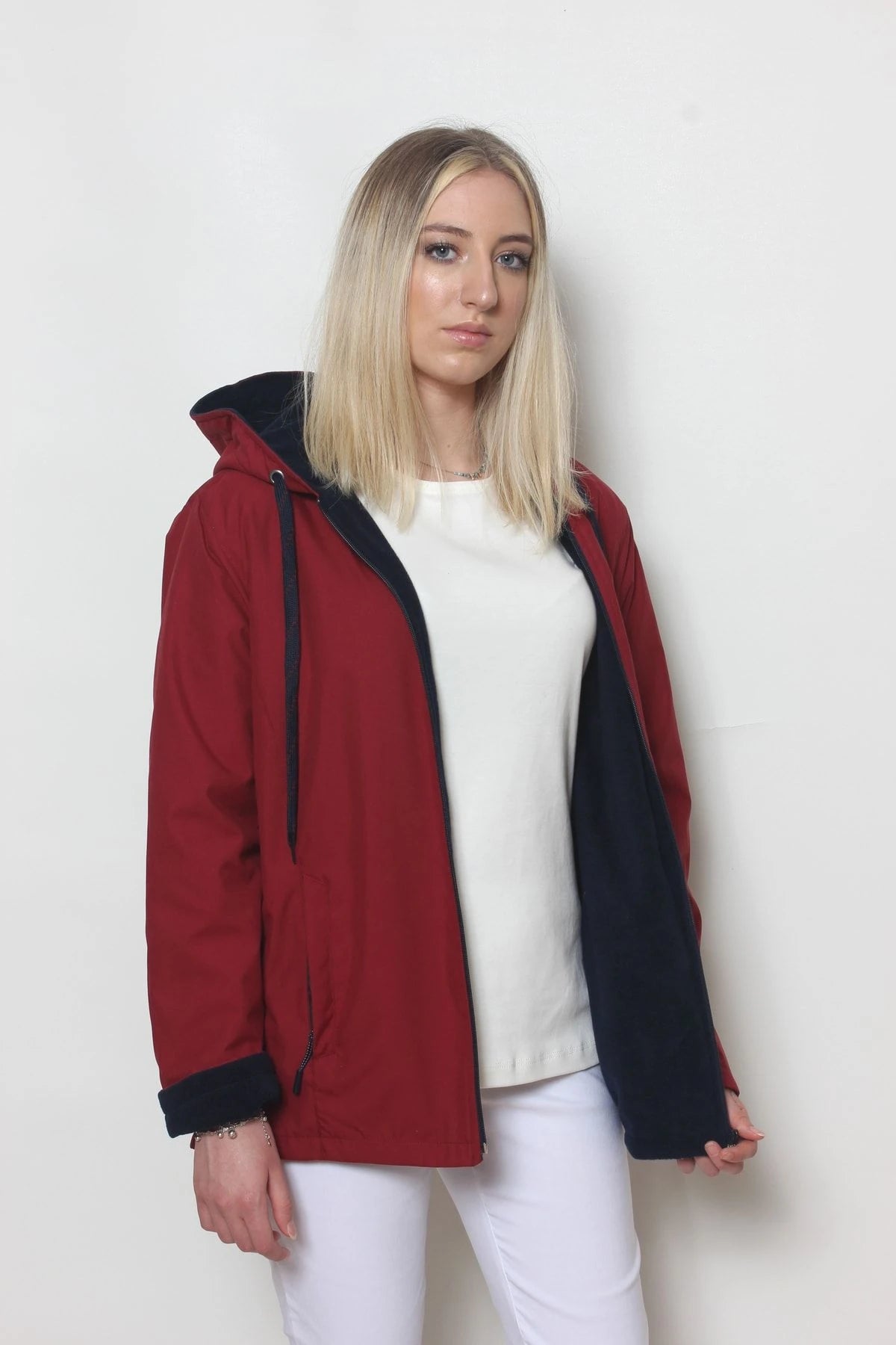 Kadın Bordo Içi Polar Mont Bordo