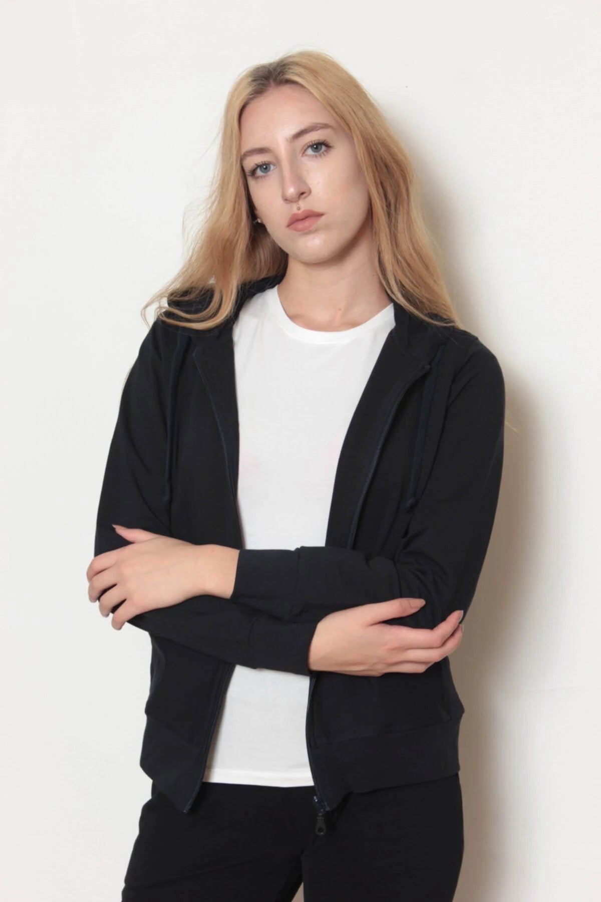 Kadın Kapüşonlu Sweatshirt Lacivert