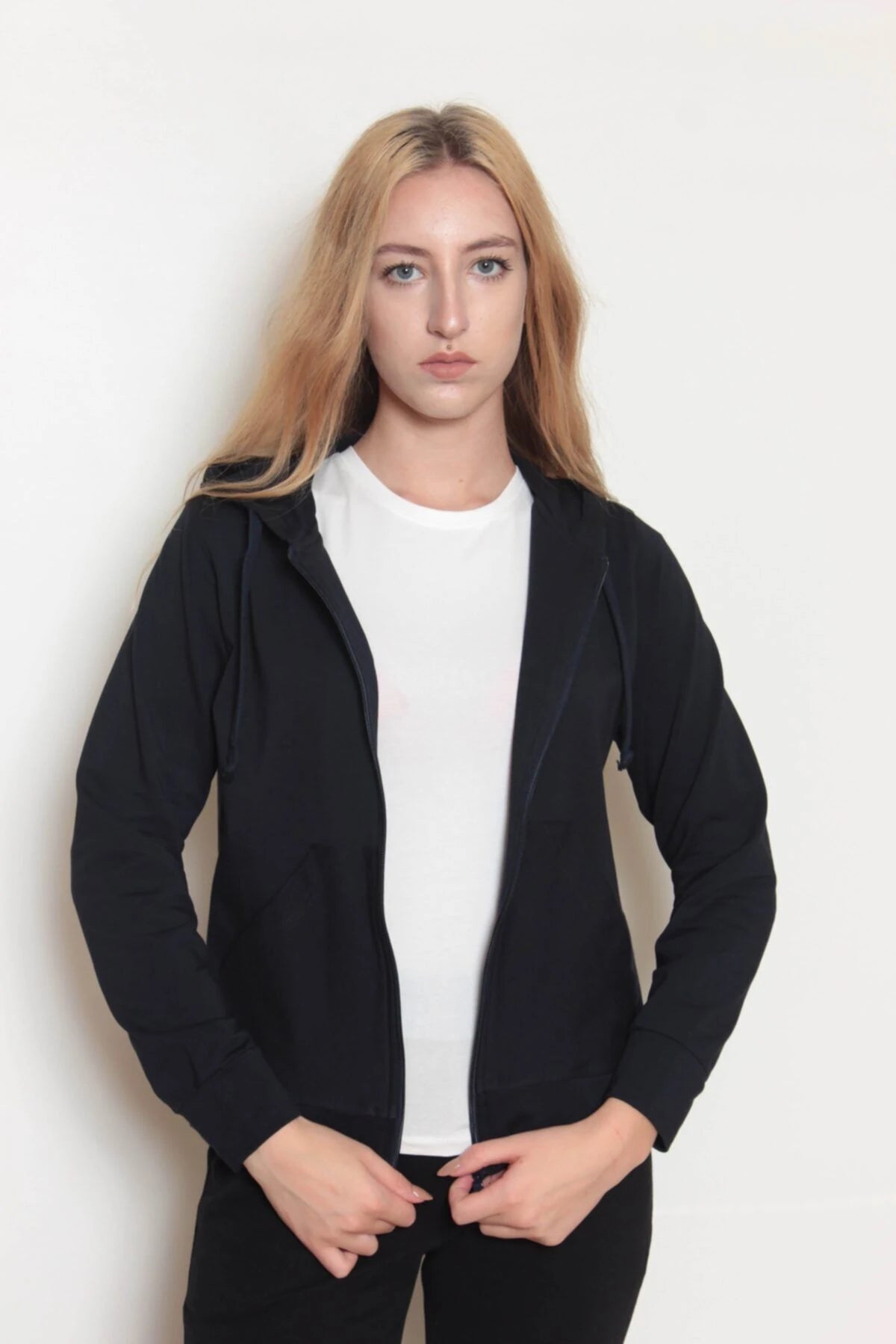 Kadın Kapüşonlu Sweatshirt Lacivert