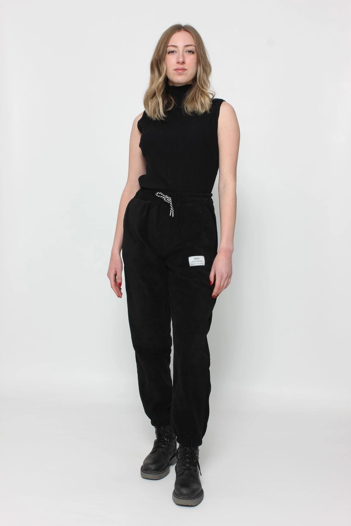 Kadın Oversize Polar Eşofman Alt Si̇yah