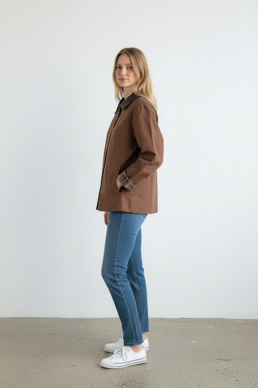 "Heritage Waxed" Deri Yaka Ceket